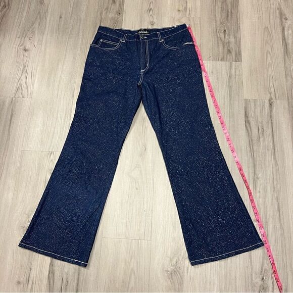 Girlfriends LA vintage y2k deadstock bootcut sparkly jeans NWOT Sz 15 stretchy - Picture 11 of 14